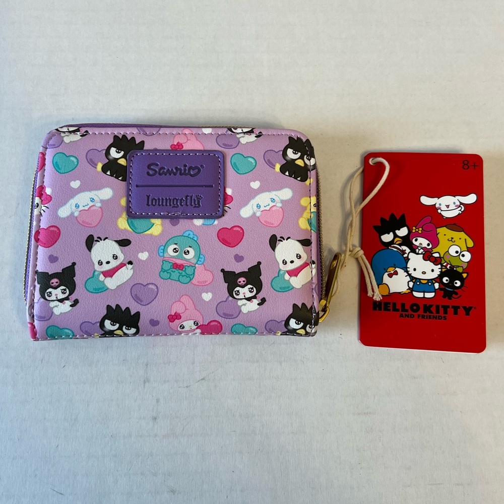 Loungefly Hello Kitty And Friends Kawaii Hearts Mini Zipper Wallet NEW